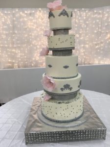 Wedding White and Silver Cake